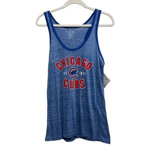 Soft As A Grape Chicago‎ Cubs MLB Heather Blue Racerback Tank Top XL New